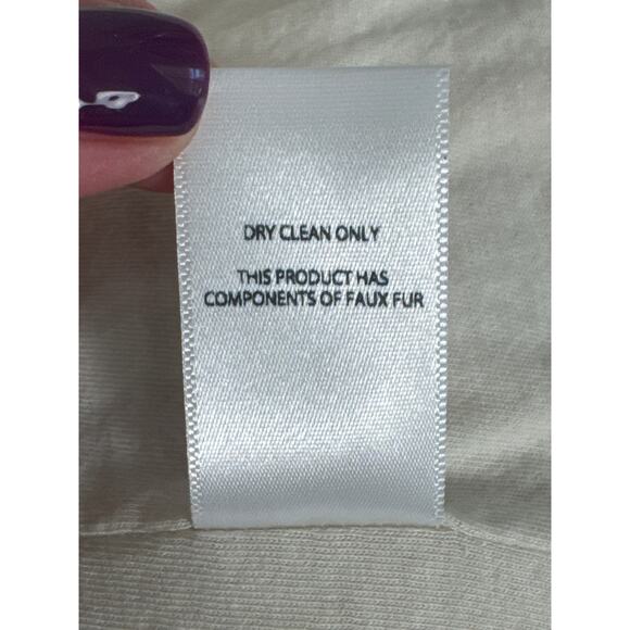 NSF Toni Teddy Faux Fur Long Duster Coat in Ivory Size M - Picture 9 of 14